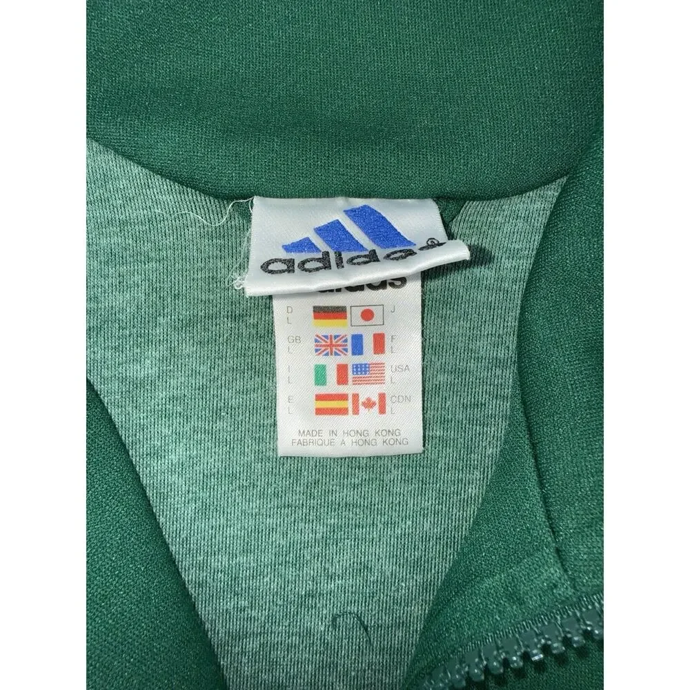 Adidas vintage Green Track jacket men’s Large 00s 90s 3 Stripes Y2K